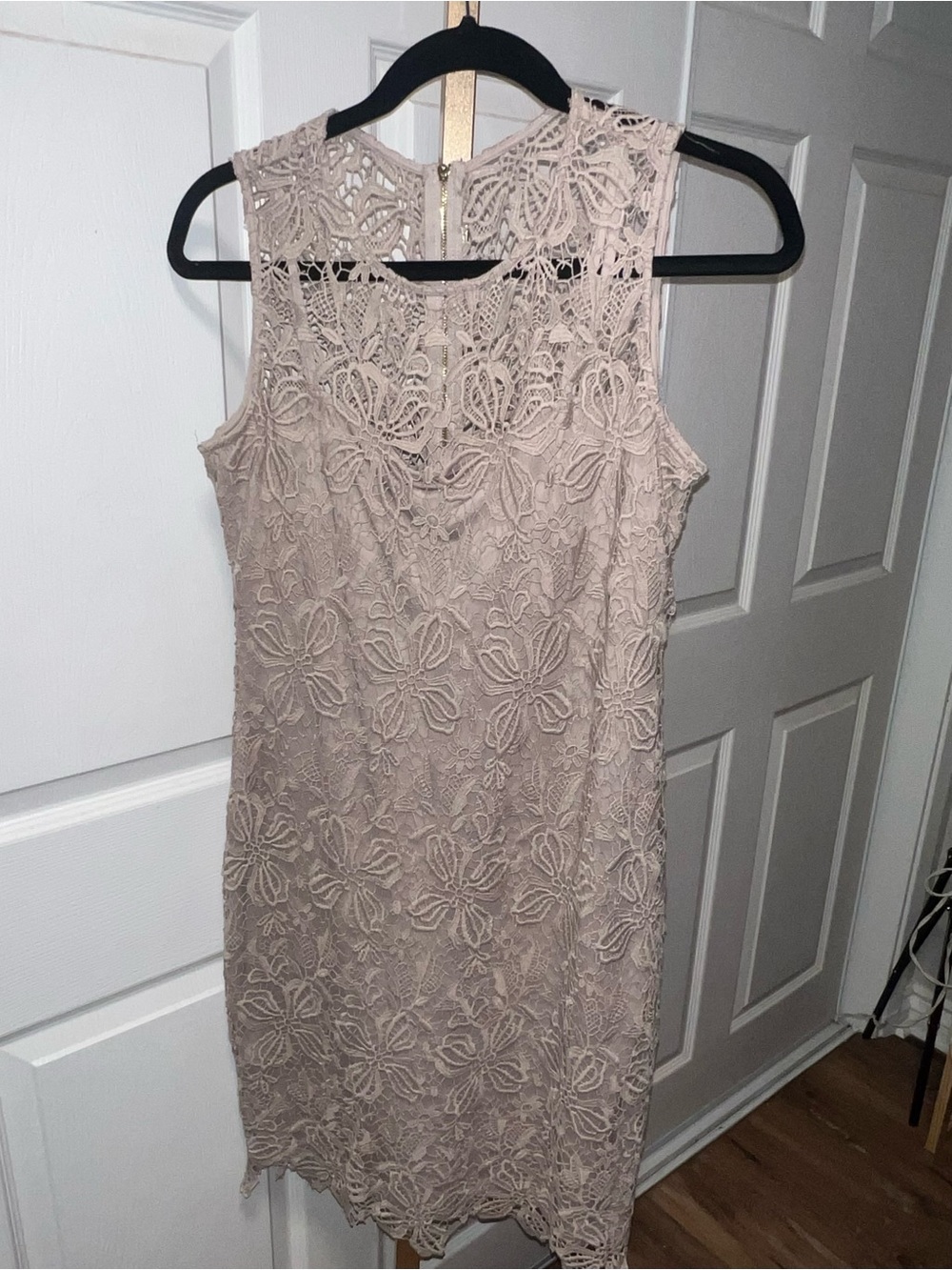 Calvin Klein Sleeveless Lace Midi Dress in Blush Nude ITEM #7